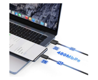 USAMS Kabel KY Series US-SJ693 3A USB-C do USB-A 2m biały - 1569050 - zdjęcie 3